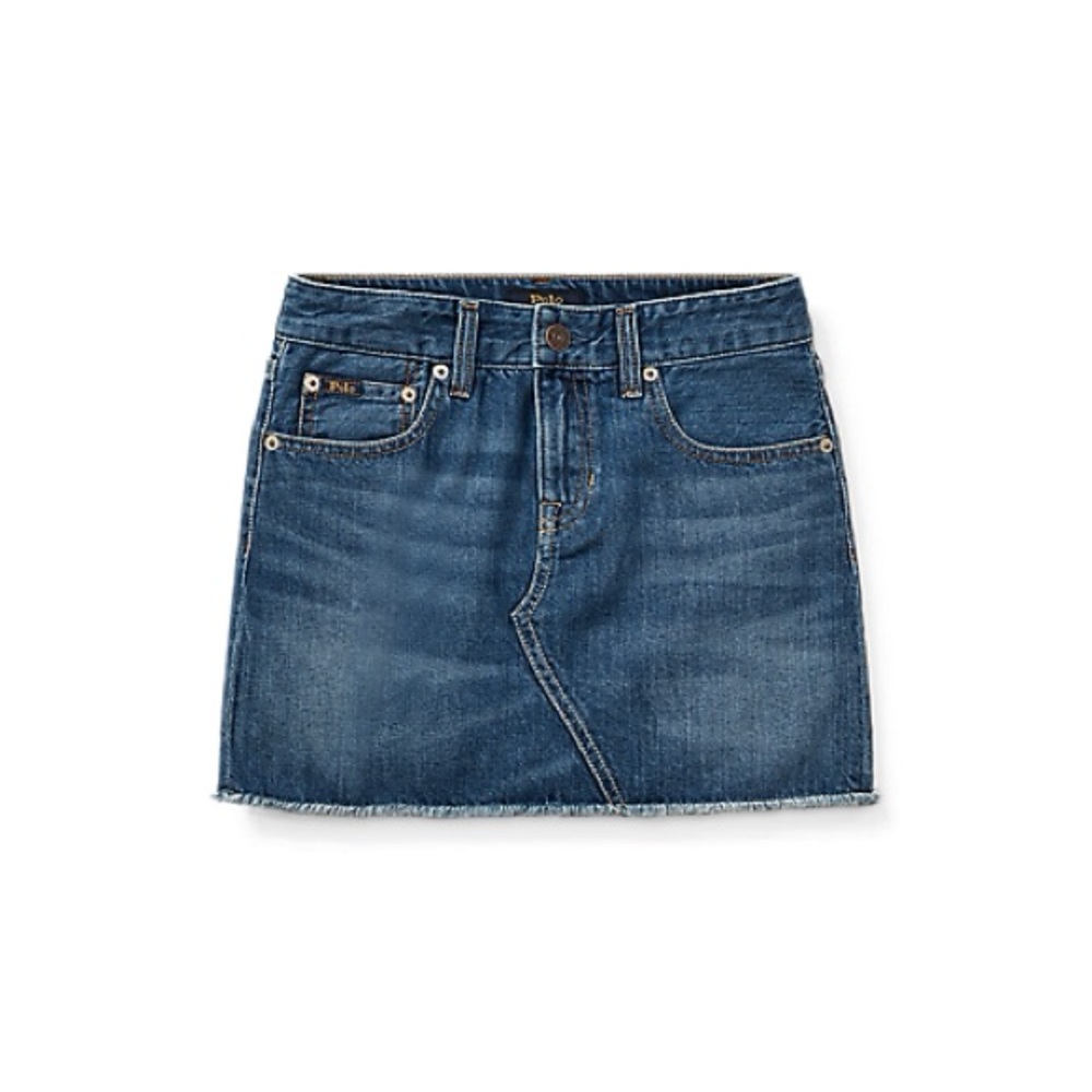 Polo Ralph Lauren Girls Frayed Cotton Denim Skirt